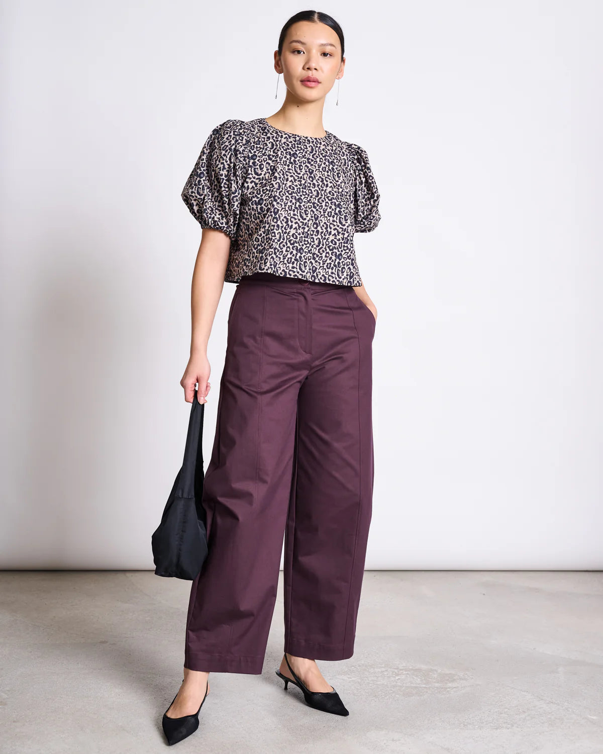 Jan ´n June - Cropped Bluse Olmos organic leoprint