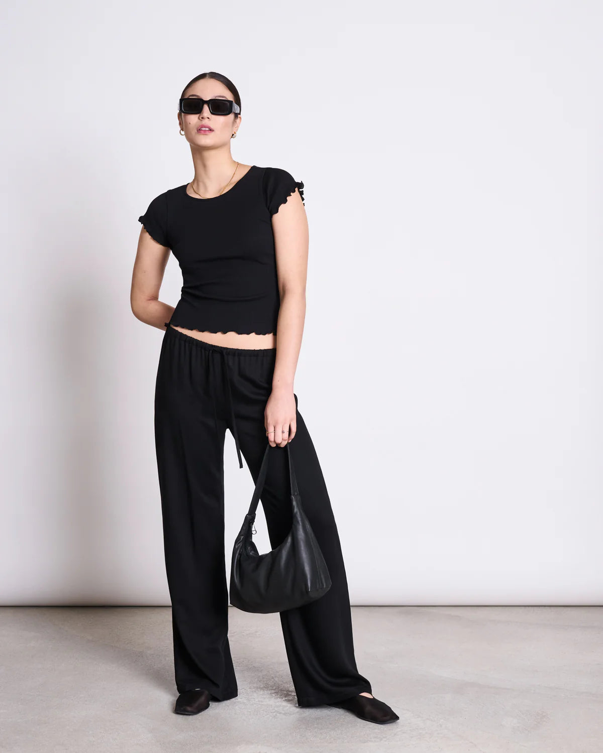 Jan ´n June - Minirib T-Shirt Ren schwarz