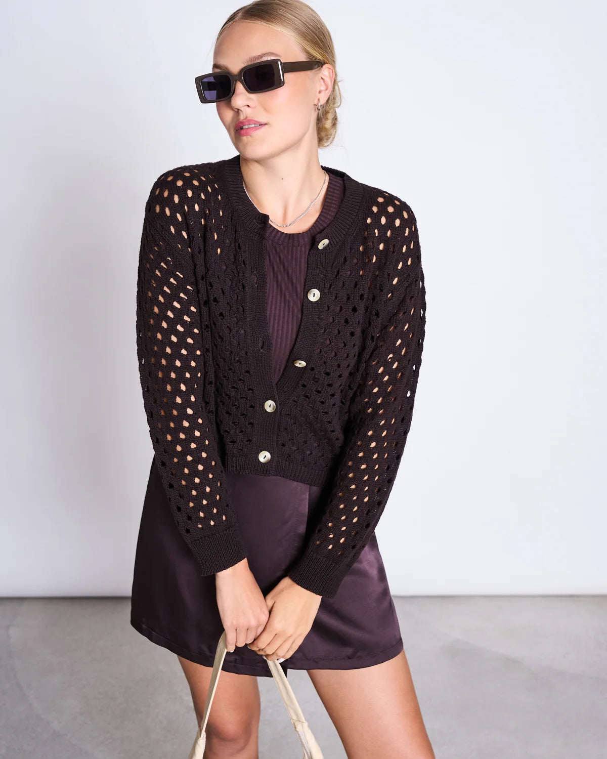 Jan ´n June - Sommerstrickjacke Ellon braun Biobaumwolle