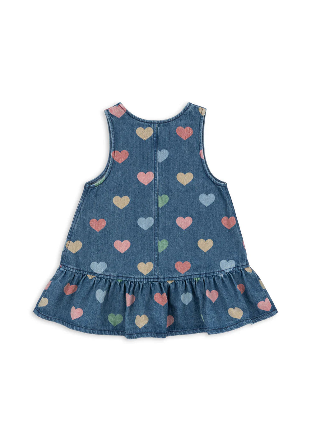 Konges Slojd - Kinder Denim Kleid Magot mit bunten Herzen