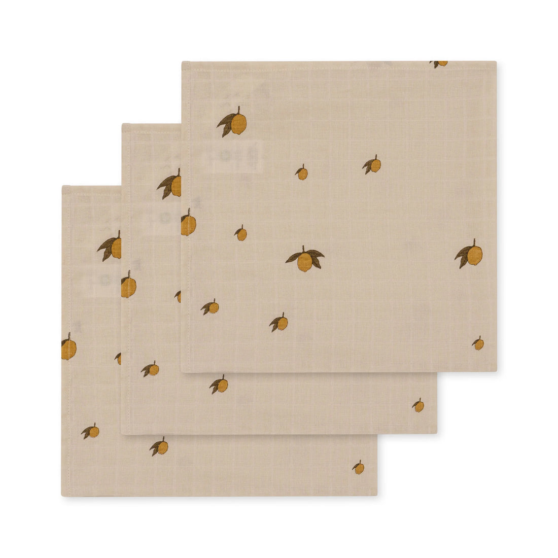 Konges Slojd - 3er Pack Musselintücher kleine Zitronen