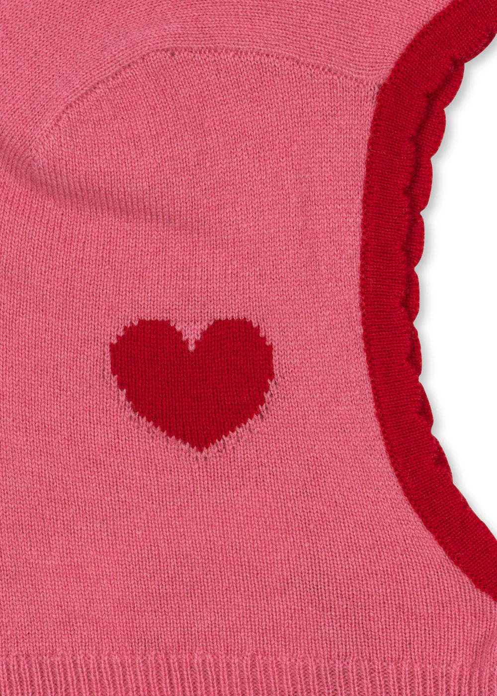 Konges Slojd - Wollmütze Balaclava rosa mit Herz