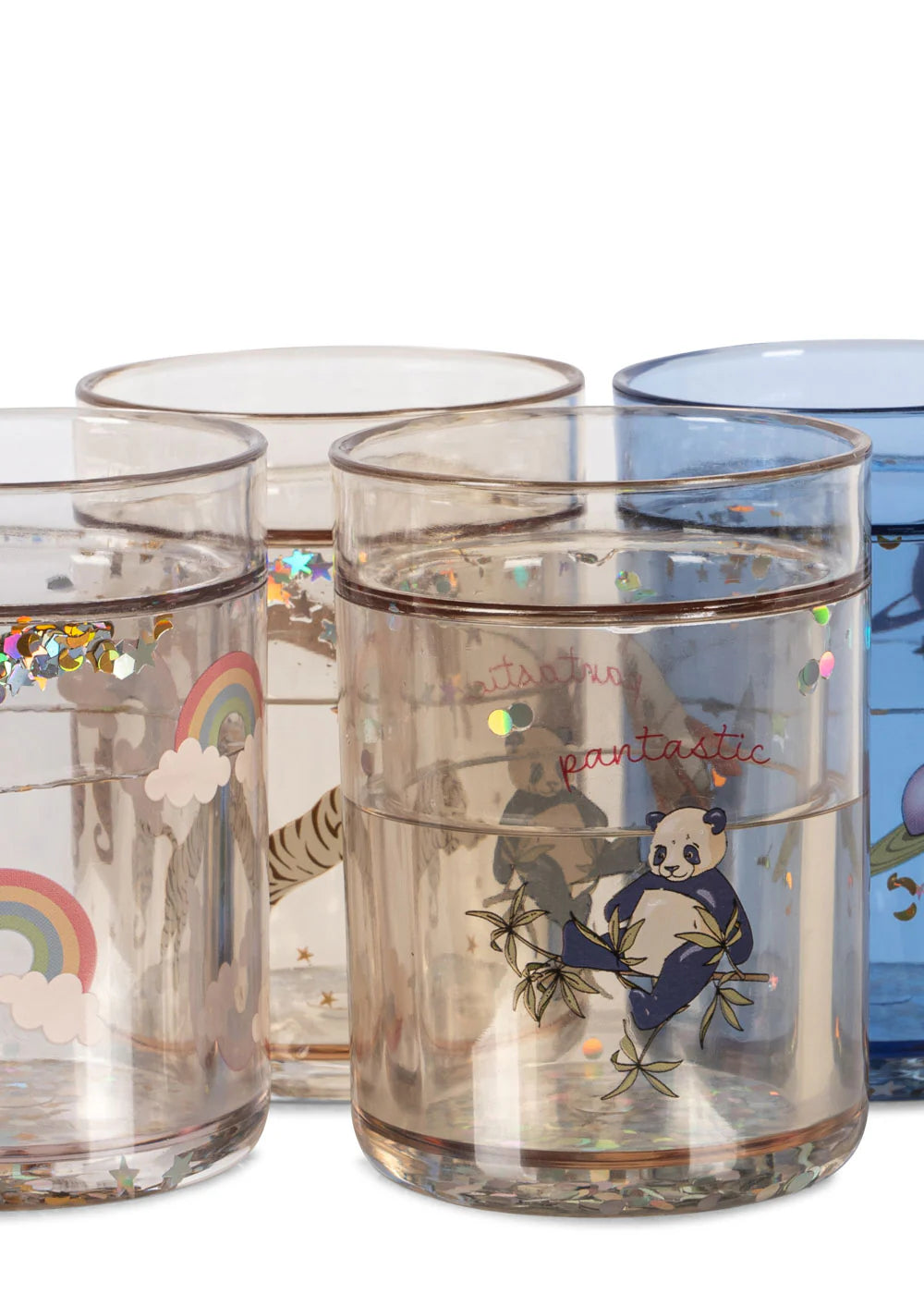 Konges Slojd - 4er Pack Glitzerbecher für Mädchen/Kinder/Jungen in blau/beige