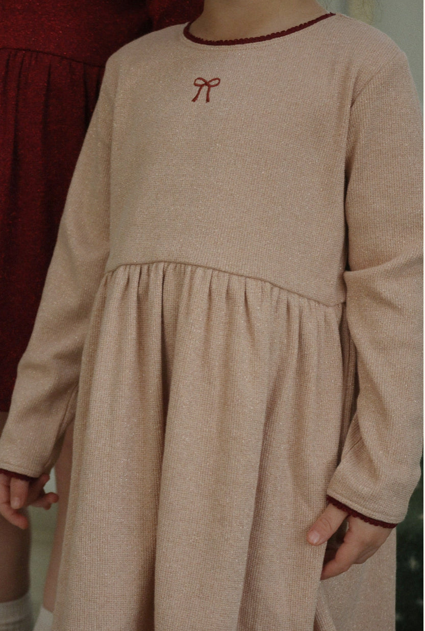 Konges Slojd - Kinder Kleid "Roli” in beige für Mädchen an besonderen Anlässen