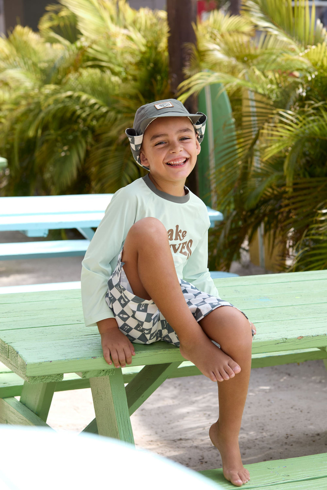 Lässig-badehose-grün-karriert