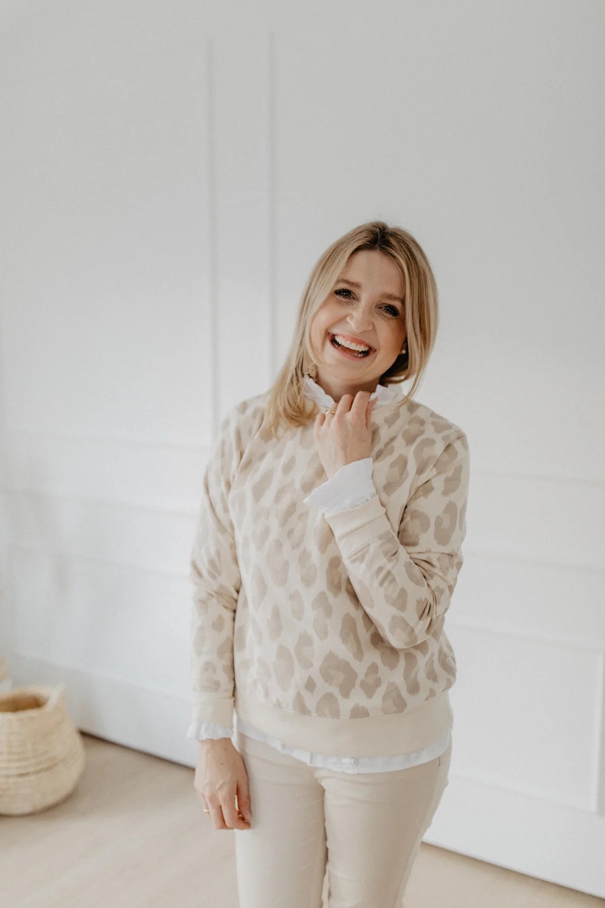 Leevje - Damen Mini Me Sweatshirt leoprint