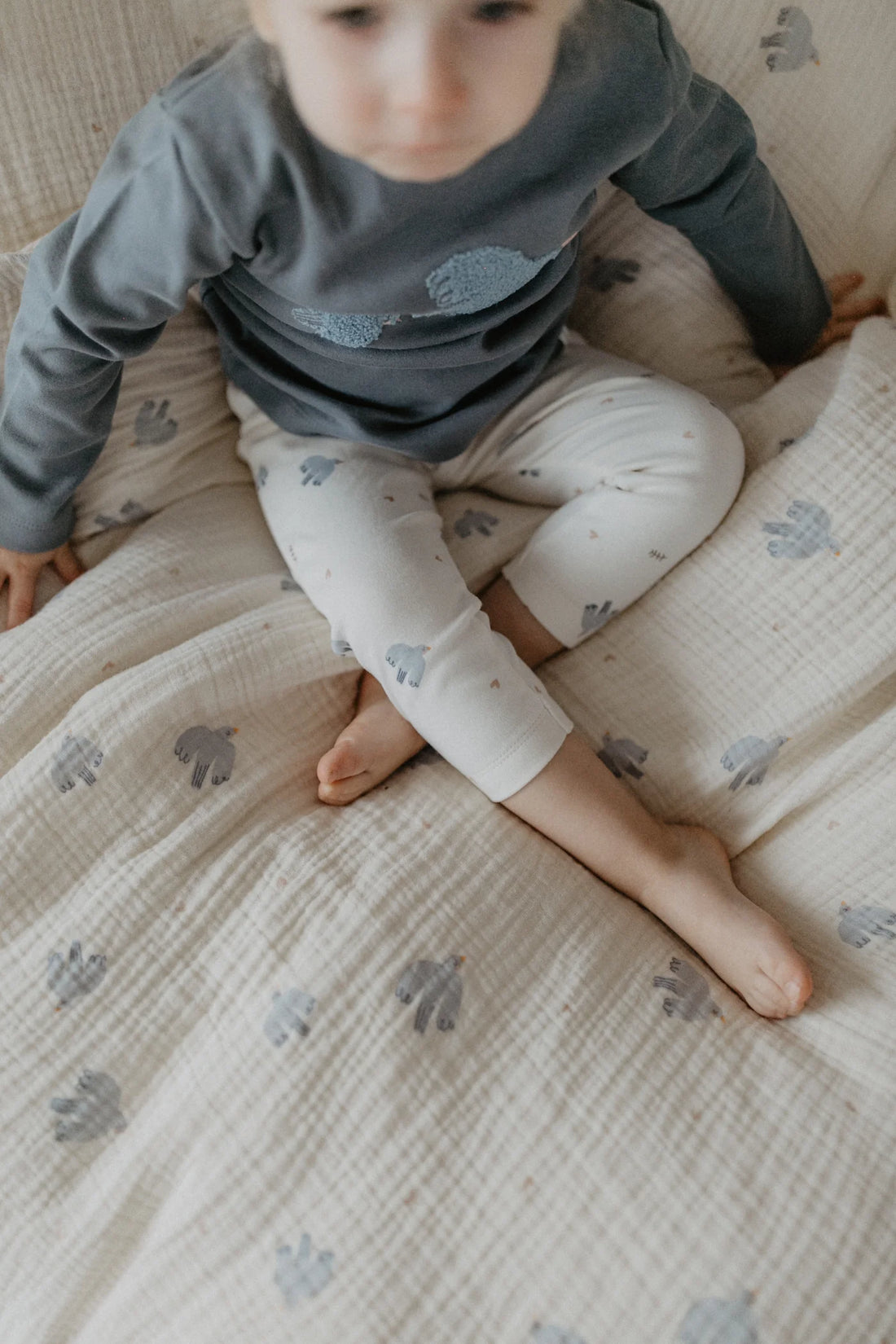 Leevje - Baby Schlafanzug Vögel Baumwolle (bio)