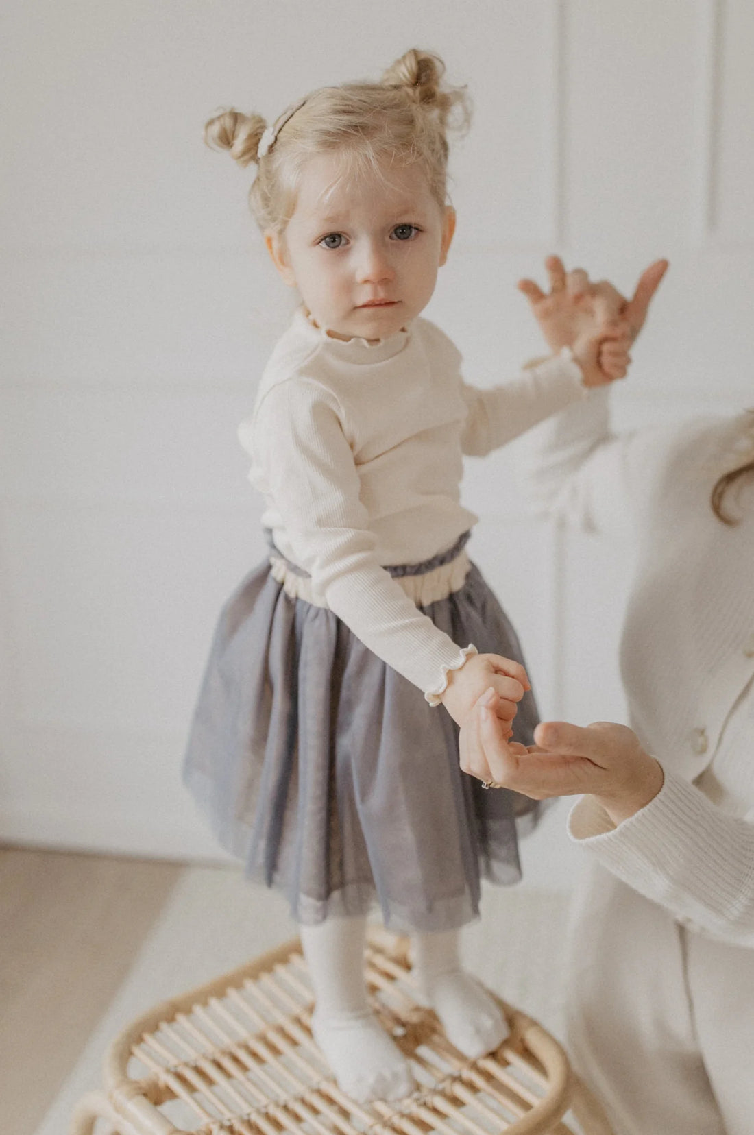 Leevje - Langarmshirt in beige für Kinder/Mädchen