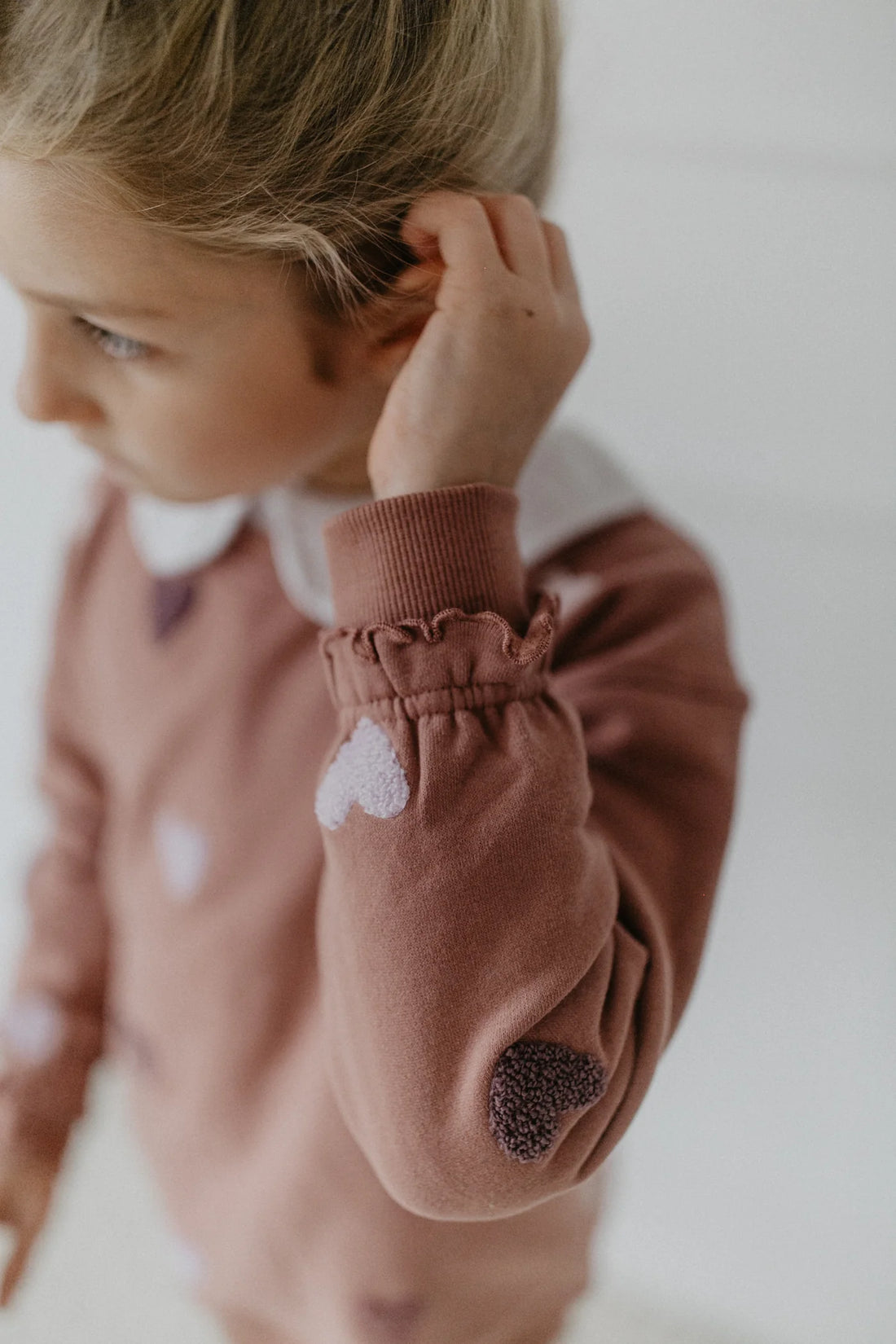 Leevje - Kinder Baby Sweatshirt Stickerei Herzen Baumwolle (bio)