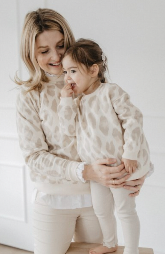 Leevje - Damen Mini Me Sweatshirt leoprint