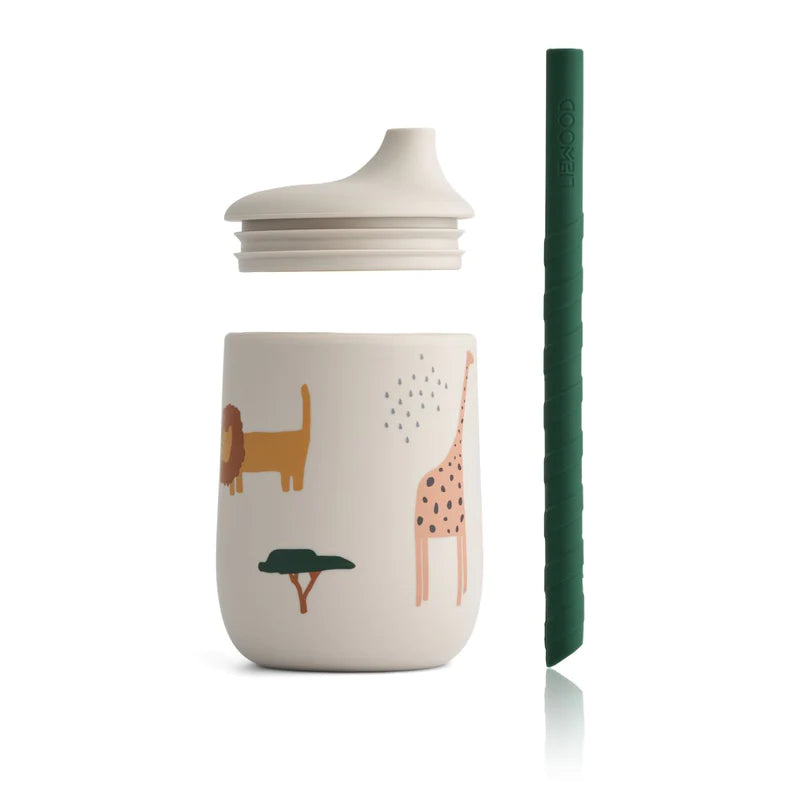 Liewood - Trinklernbecher mit Trinkhalm Safari - AURYN Shop