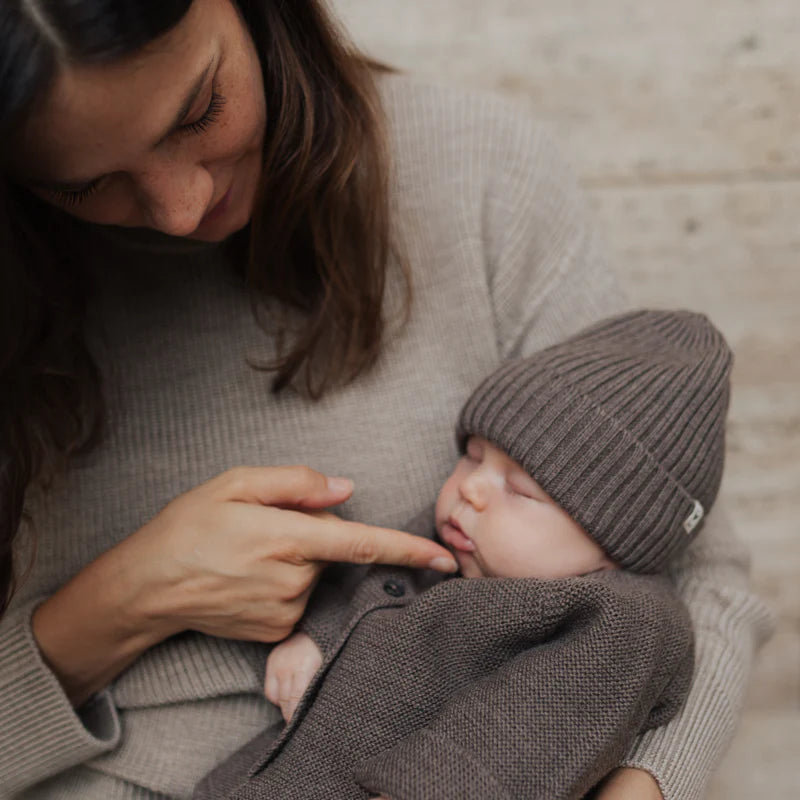 Lille Toni - Baby Mütze "Emma" dunkelbraun