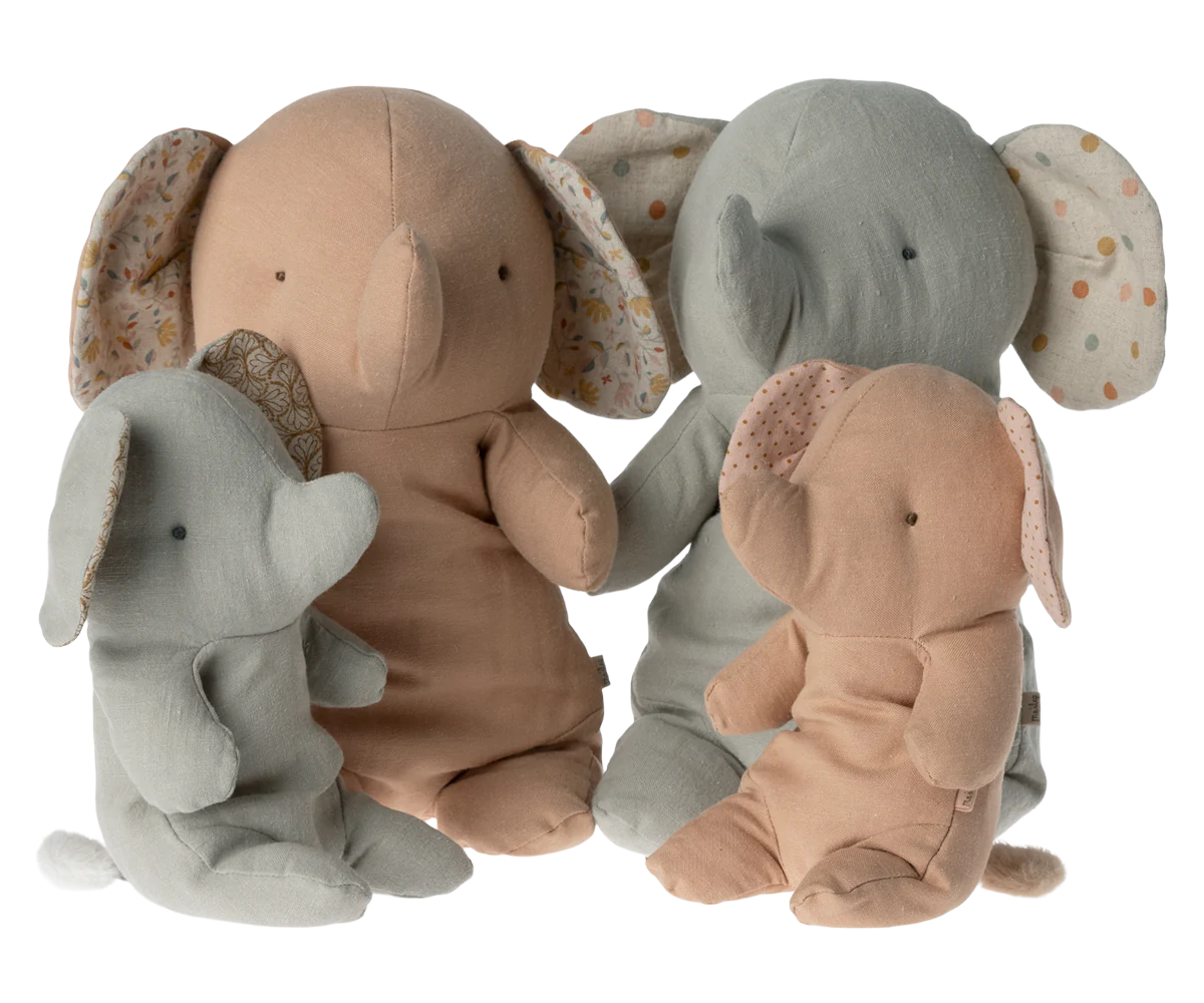 Maileg - Stofftier Elefant medium rosa aus Leinen