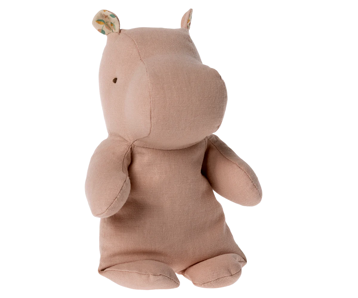 Maileg - Stofftier Hippo klein rosa aus Leinen/ Baumwolle