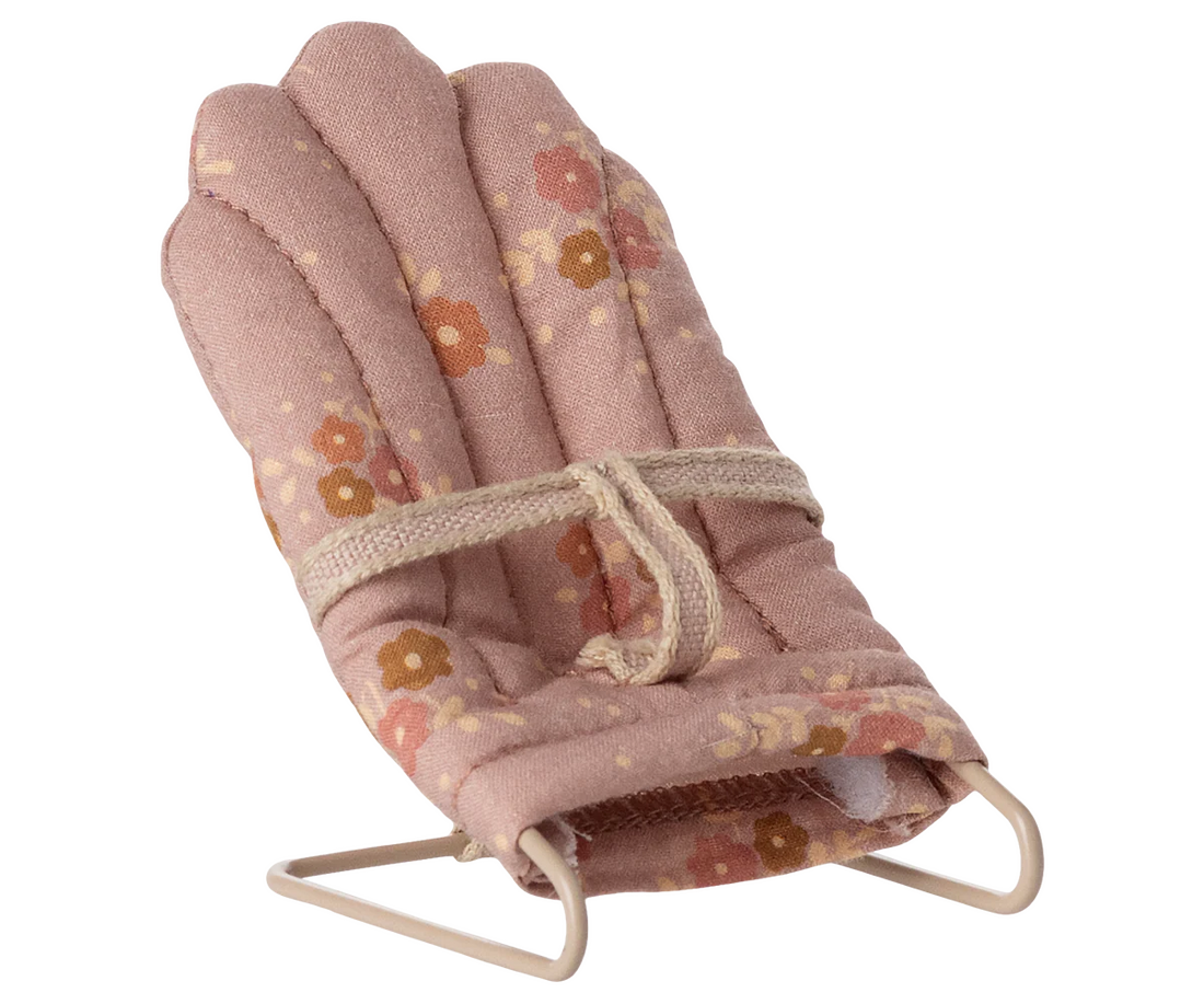 Maileg - Babysitter Wiege - rosa Blumenmuster