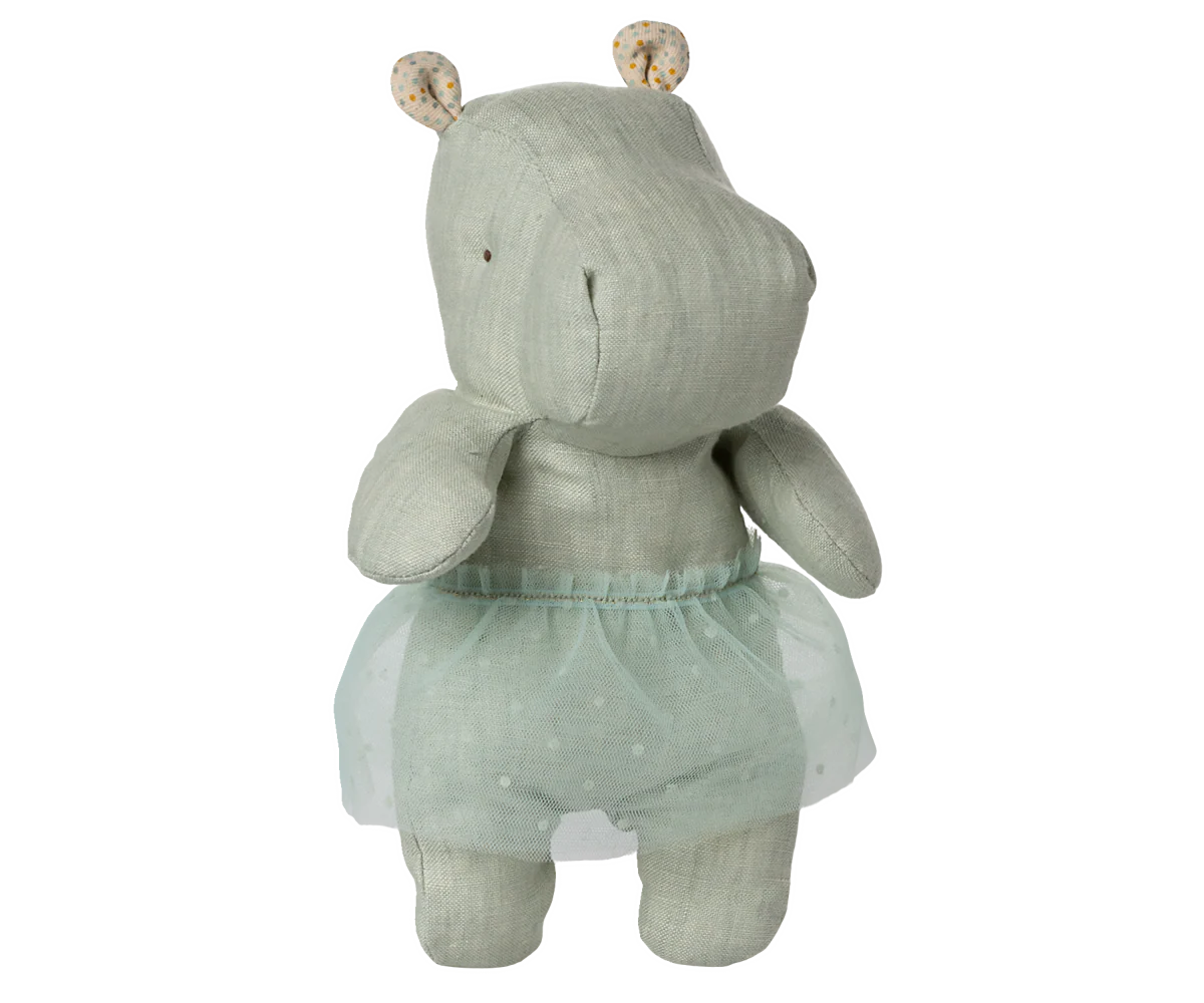 Maileg - Kleines Nilpferd Hippo mit Rock blau
