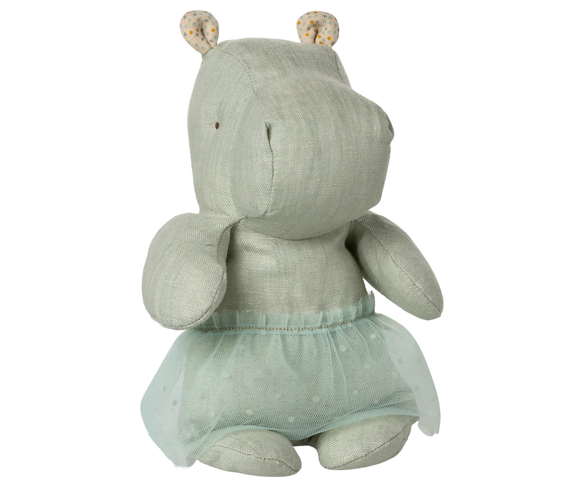 Maileg - Kleines Nilpferd Hippo mit Rock blau