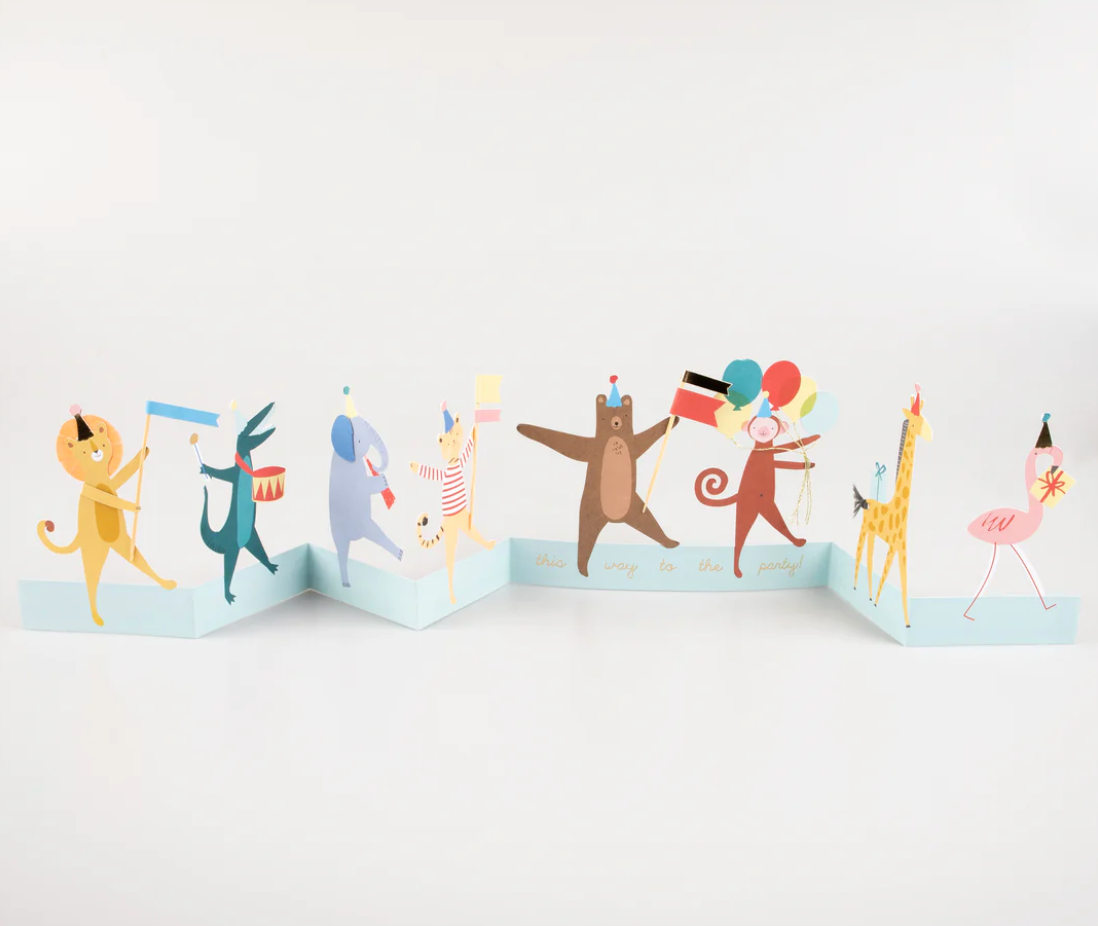 Meri Meri - Kinder Geburtstagskarte Tierparade