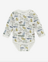 Wunderschöner Langarmbody mit Allover-Print für Mädchen und Jungen von Minymo.