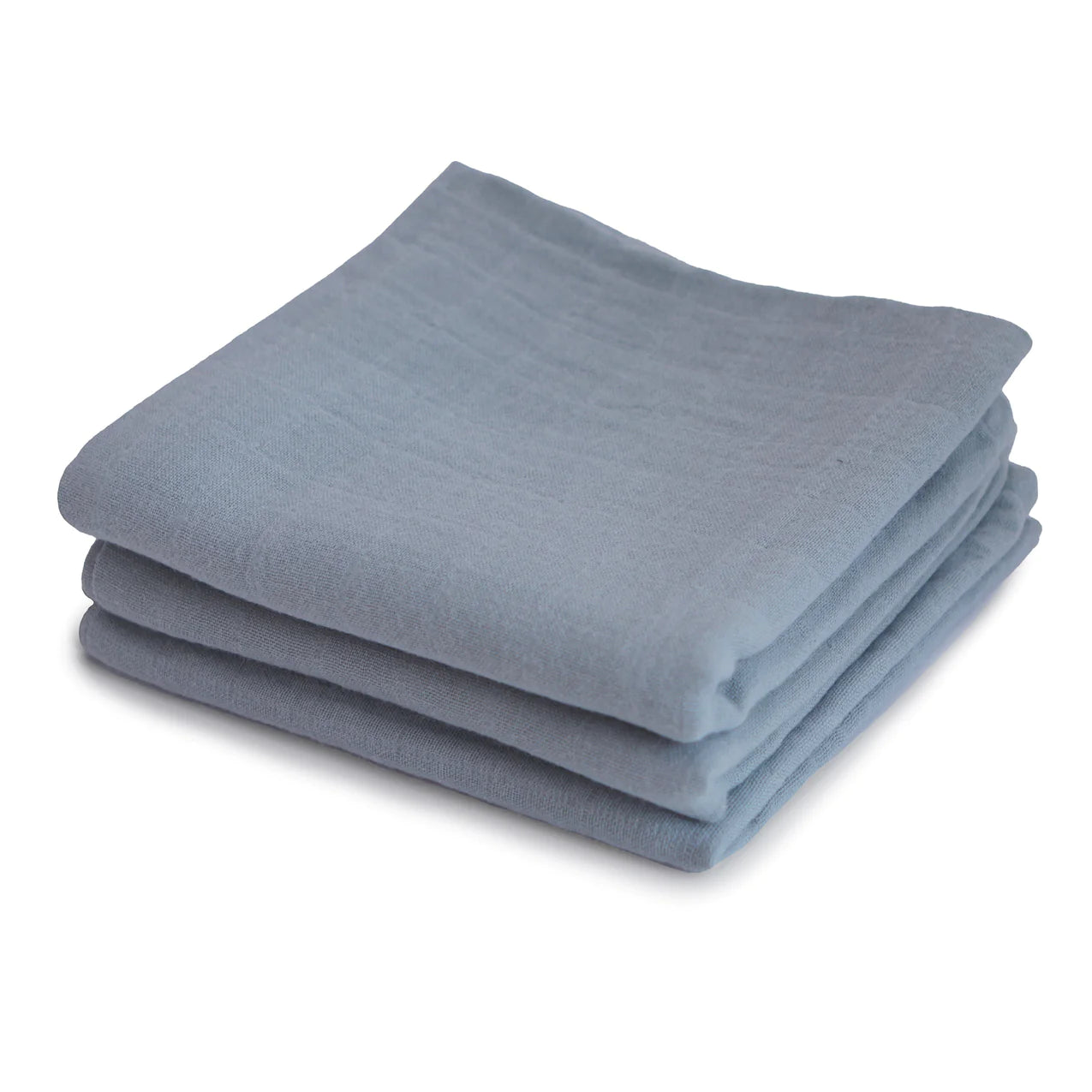 Mushie - Swaddle 3-er Pack blau aus Biobaumwolle