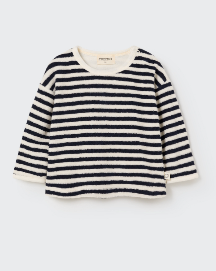 My Little Cozmo - Baby langarm Shirt dunkelblau gestreift