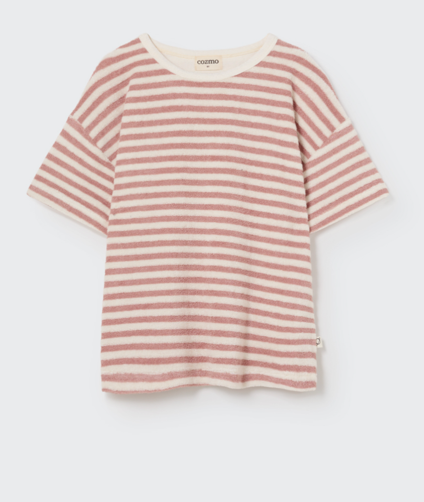 My Little Cozmo - Kinder kurzarm T-Shirt rosa gestreift