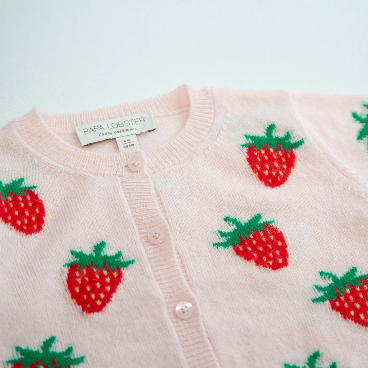 Papa Lobster - Baby Cashmere Cardigan STRAWBERRY Rosé