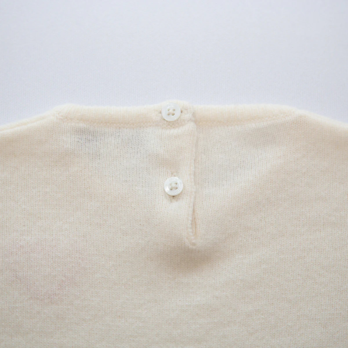 Papa Lobster - Baby Cashmere Pullover LITTLE HEART Naturweiß