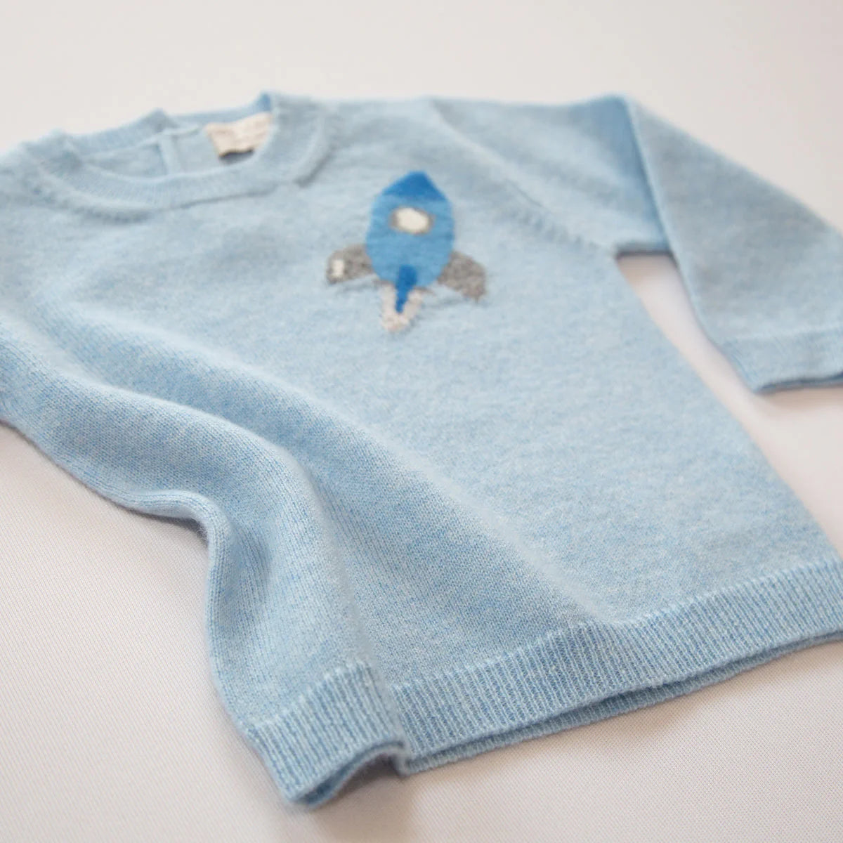 Papa Lobster - Baby Cashmere Pullover ROCKET Hellblau