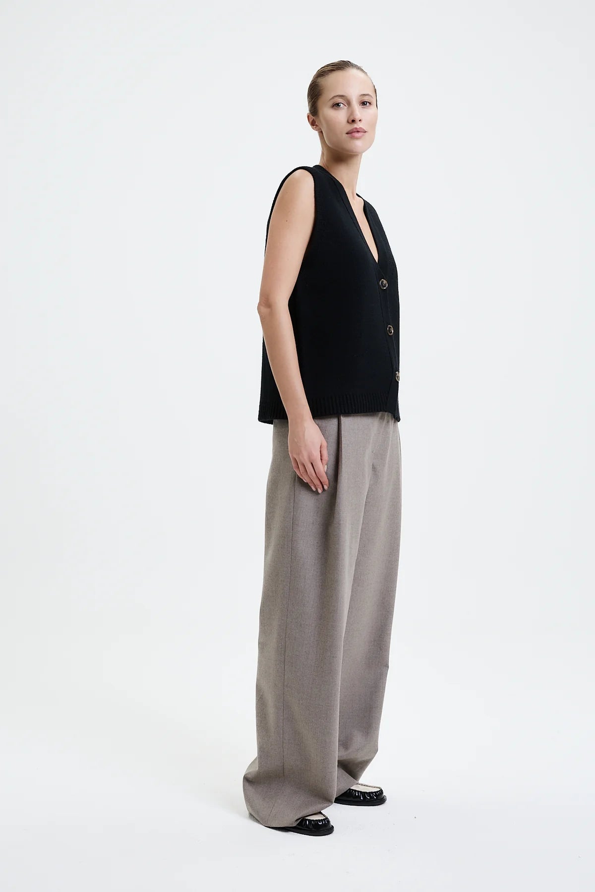 Prinz Berlin - Weste schwarz Wolle/ Cashmere