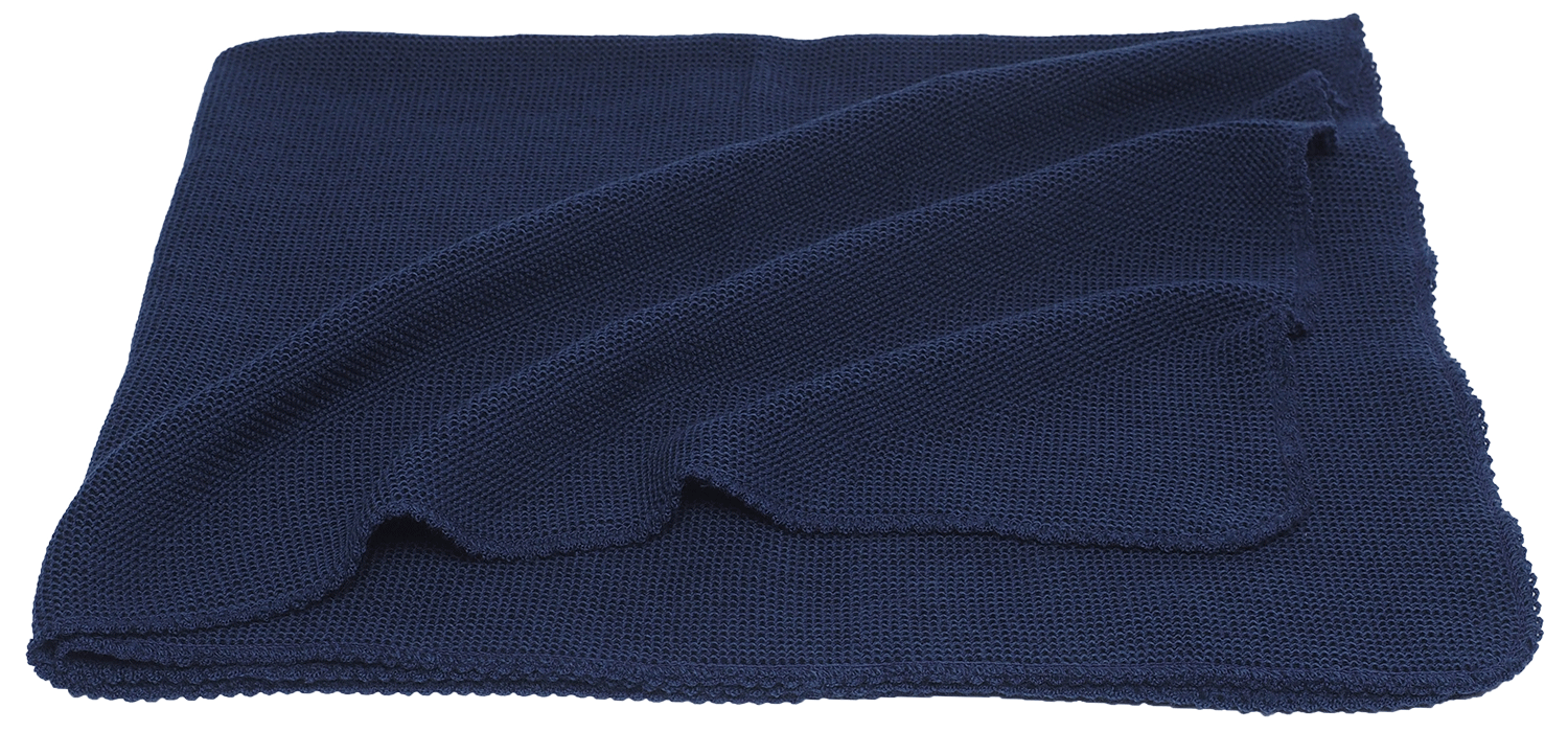 Reiff - Baby-Strickdecke kbTWolle dunkelblau