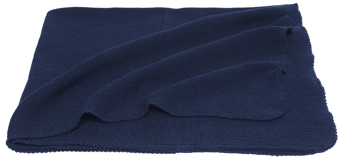 Reiff - Baby-Strickdecke kbTWolle dunkelblau