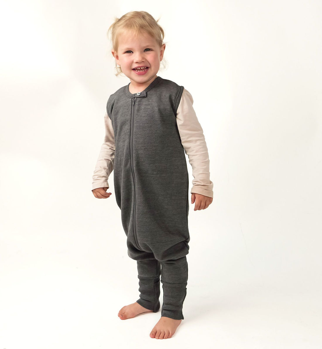 Reiff - Schlafsack mit Fuß ohne Arm Wolle/ Seide grau