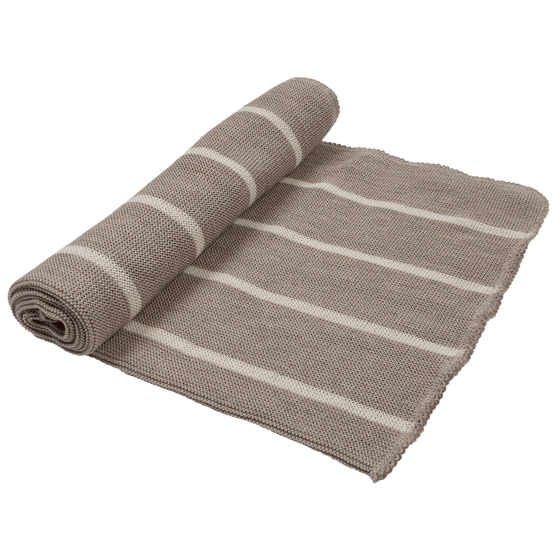 Reiff - Baby Strickdecke Streifen beige kbT Wolle