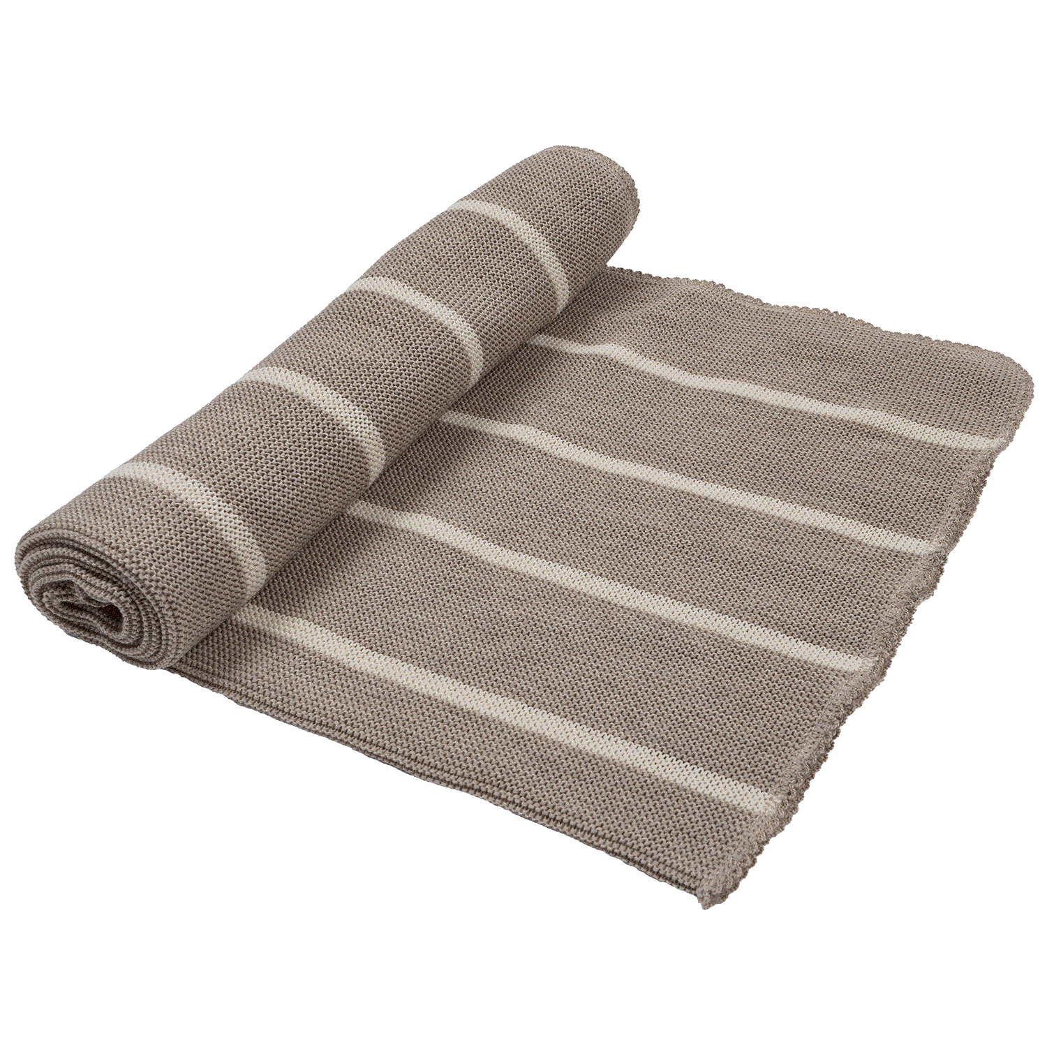 Reiff - Baby Strickdecke Streifen beige kbT Wolle