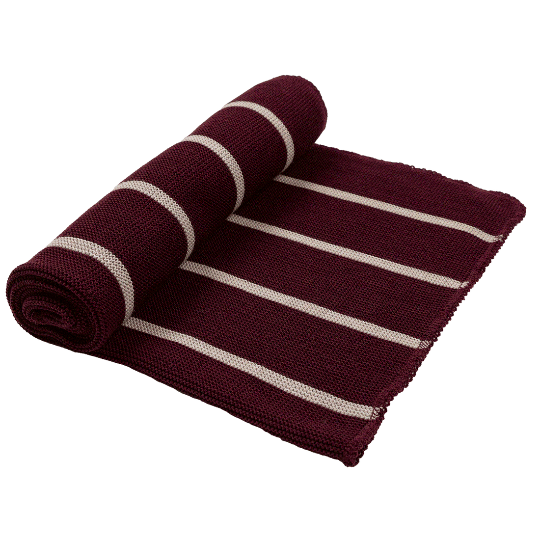 Reiff - Baby Strickdecke Streifen bordeaux kbT Wolle