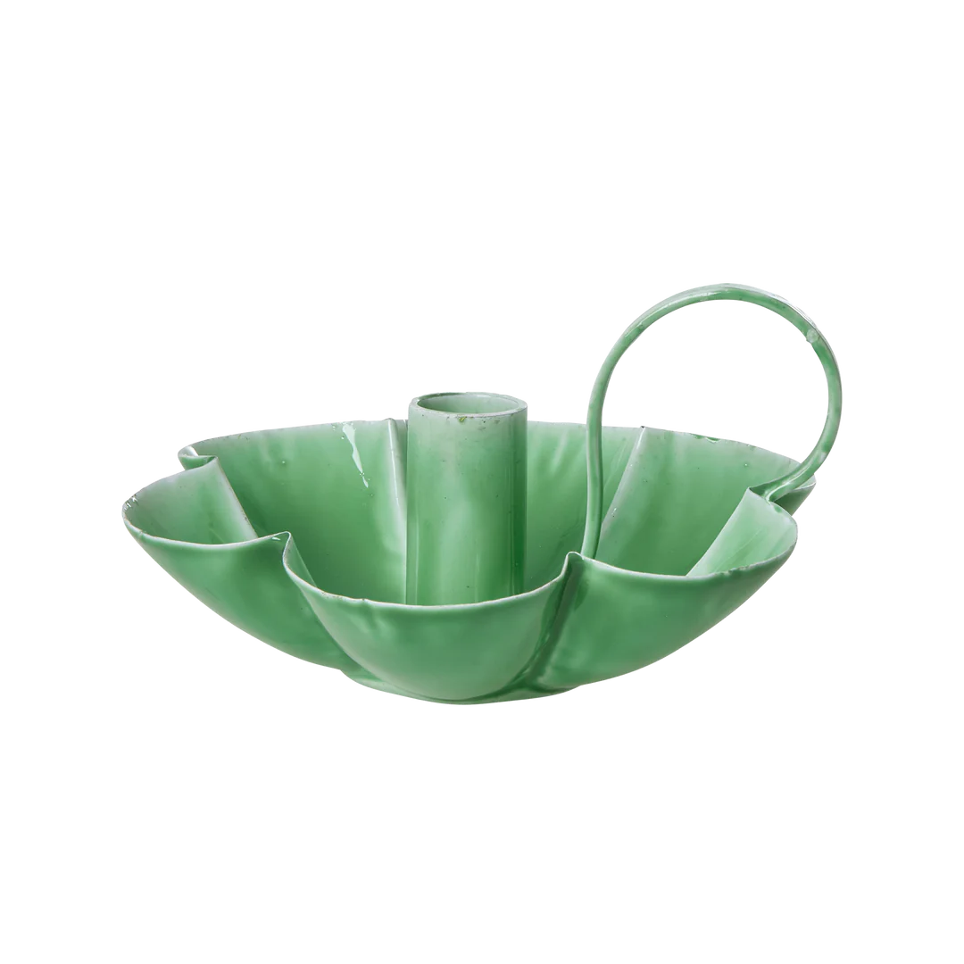 Rice - Kerzenständer grün Blume