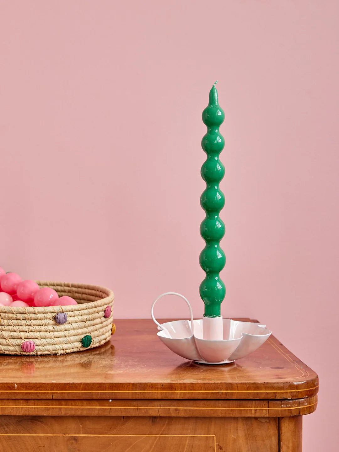 Rice - Kerzenständer rosa Blume