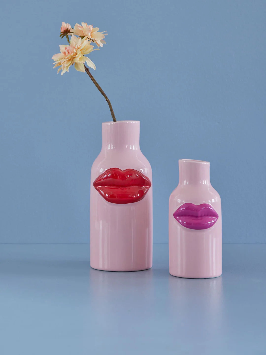Rice - Vase pinke Lippen auf rosa