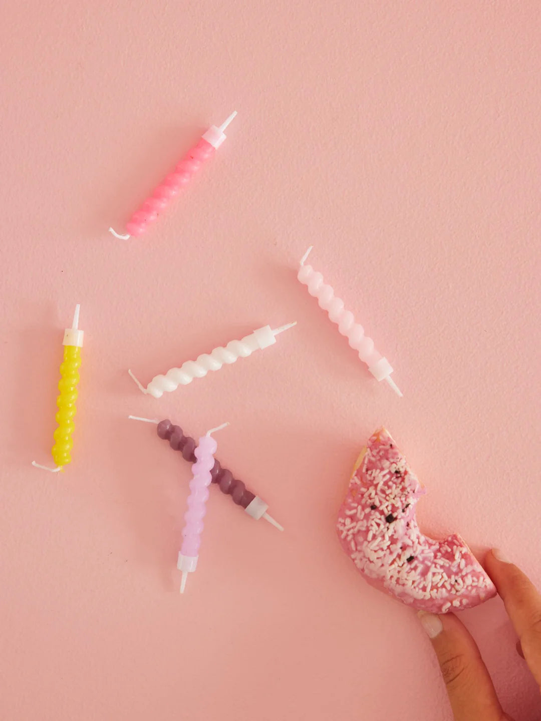 Rice - twisted cake Kerze rosa