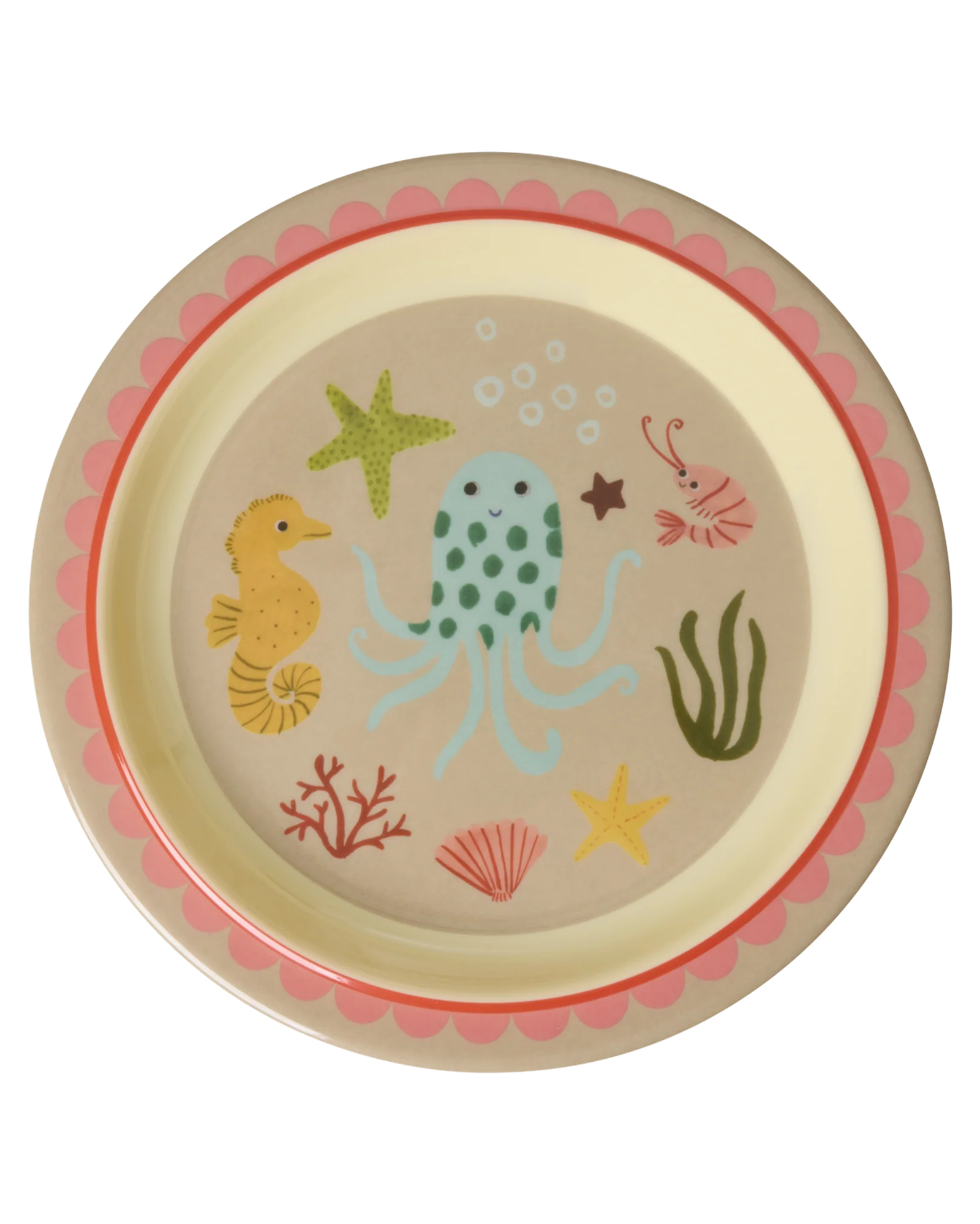 Rice - Melamin Kinderteller Ozean rosa
