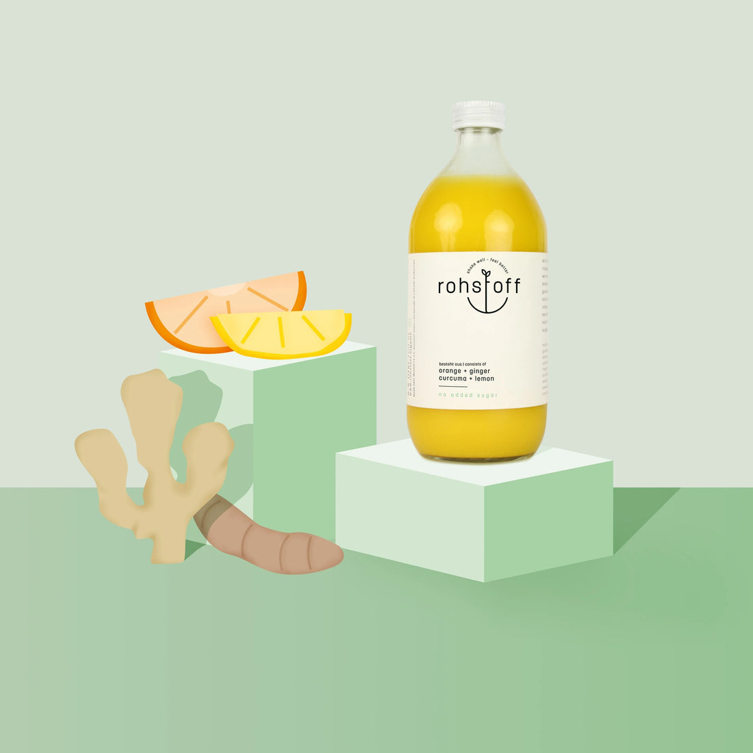 Rohstoff - Orange + Kurkuma + Ingwer + Zitrone Shot