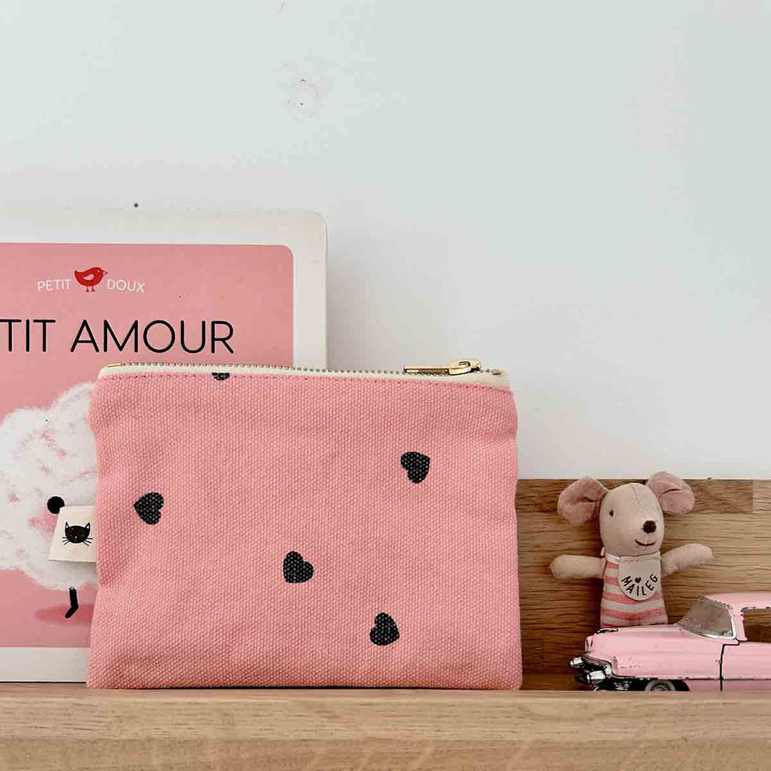 Rose in April - Geldbeutel Herzen rosa MINI & ME