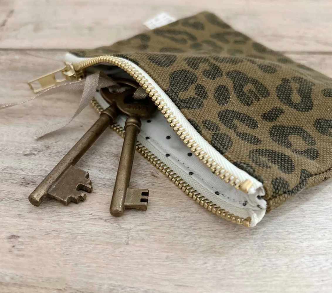 Rose in April - Geldbeutel Marie leoprint olive/ schwarz MINI & ME