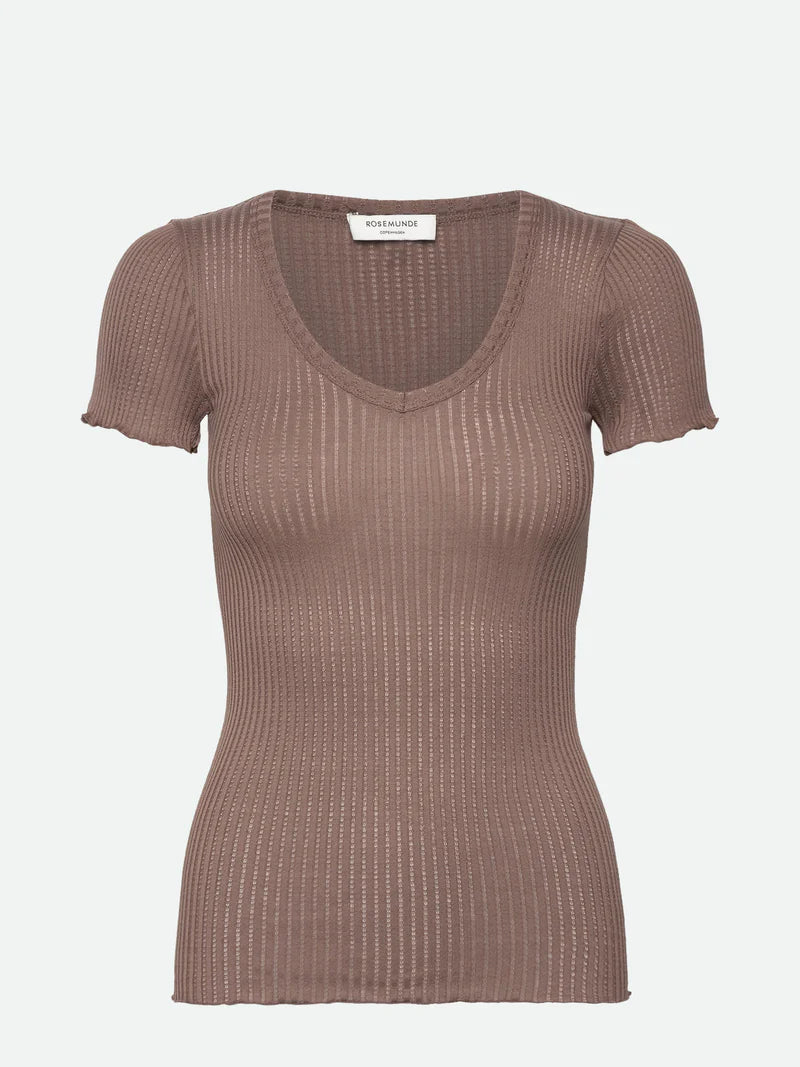 Rosemunde - Belize V-Ausschnitt T-Shirt braun