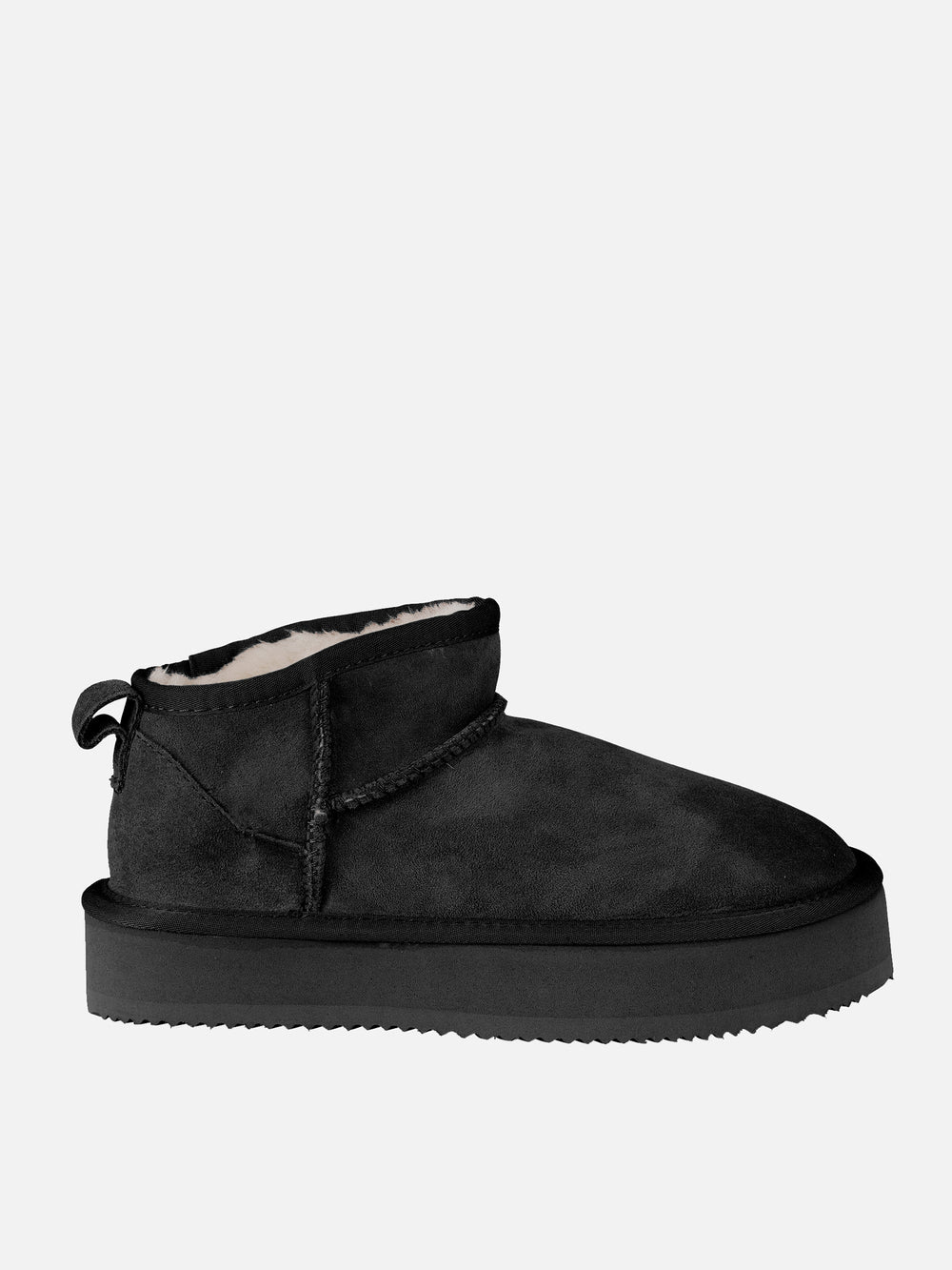 Rosemunde - Lammfell plateau Boots schwarz