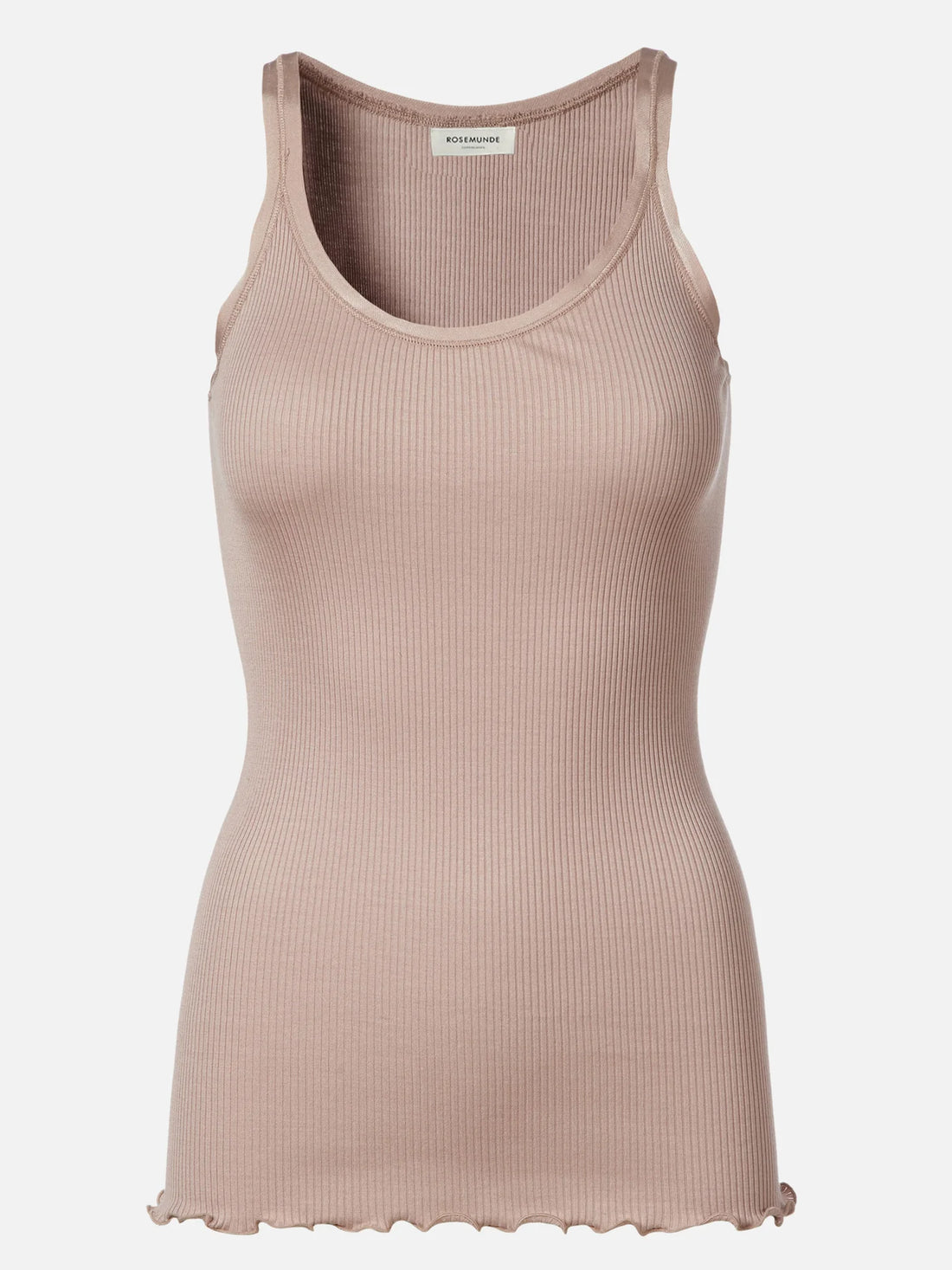 Rosemunde - Seidentop rippengestrickt altrosa