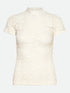Rosemunde - Transparentes T-Shirt aus Spitze beige