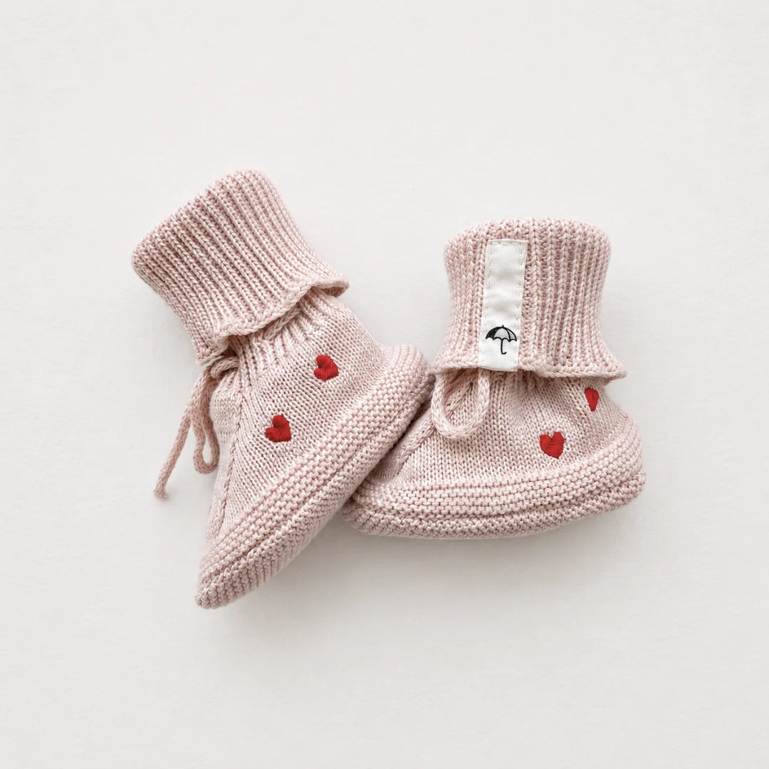 Saga Copenhagen - Baby Schuhe Bio-Baumwolle Rosa Herzen