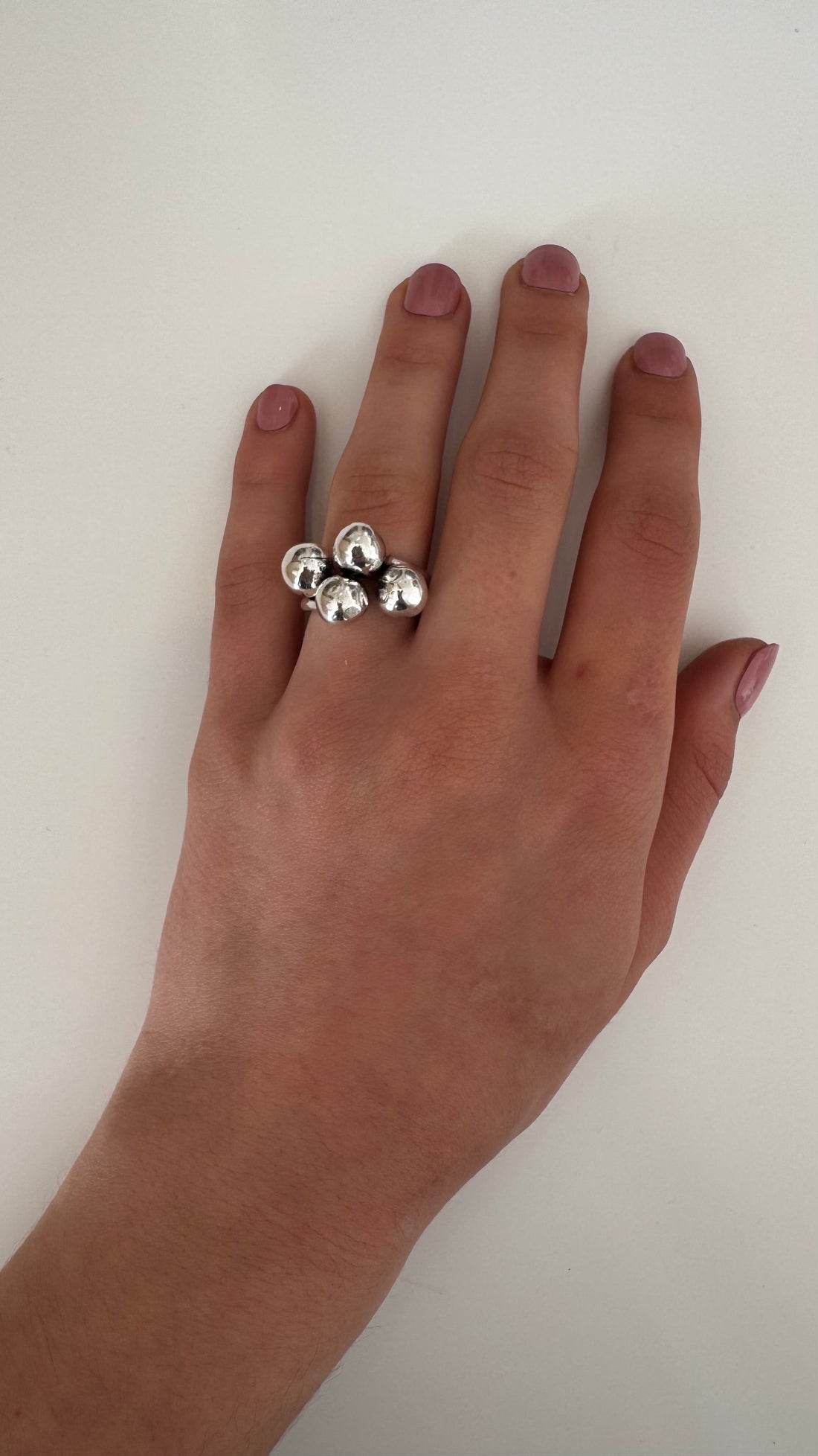 Schmuck TBSG - Ring mit Kugeln silber